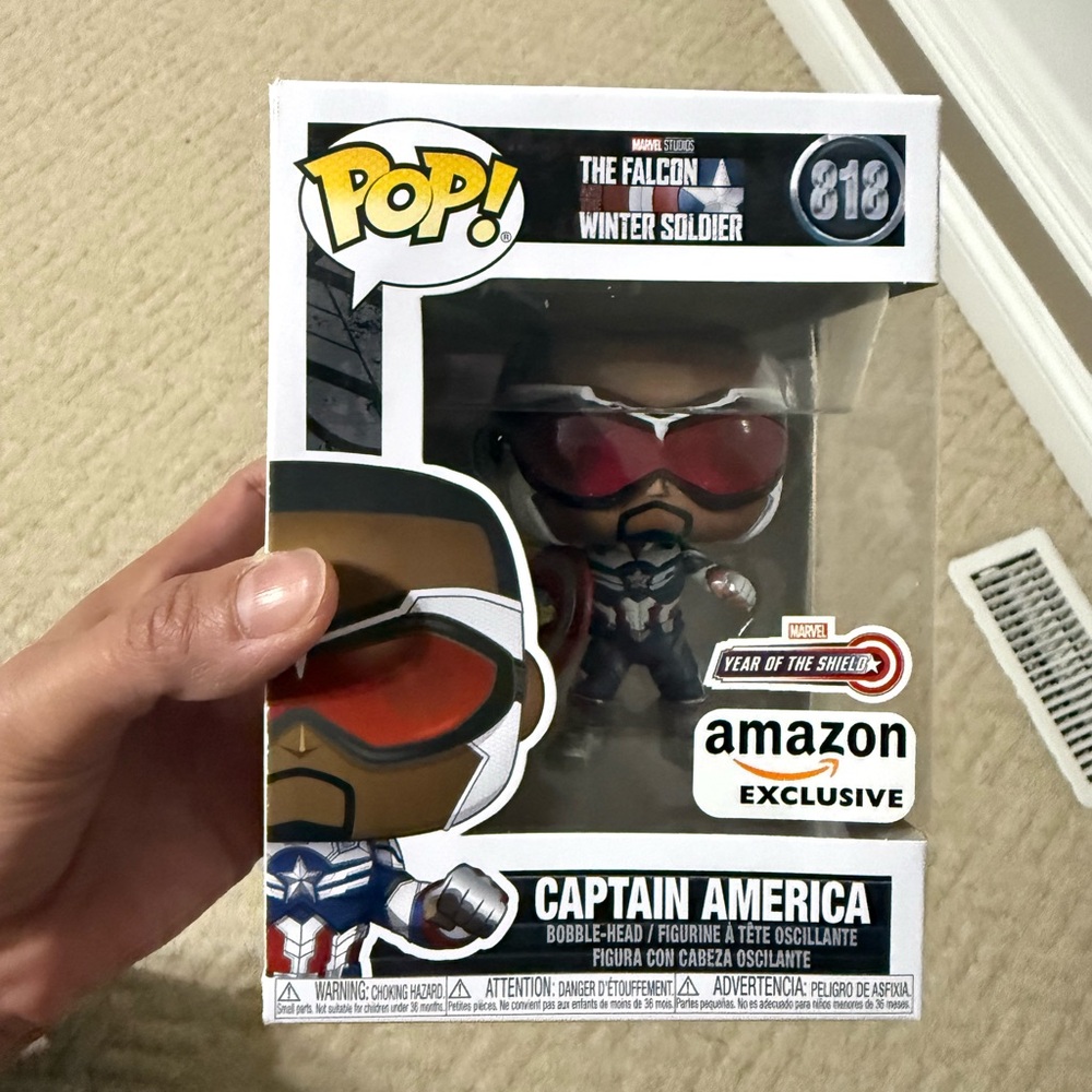 Marvel Captain America Pop Figure with Red and Blue Accents